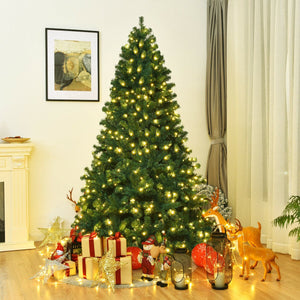 Arbre de Noël artificiel en PVC de 7 pieds avec lumières LED