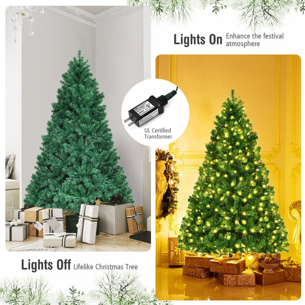 Arbre de Noël artificiel en PVC de 7 pieds avec lumières LED