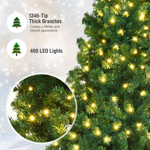 Arbre de Noël artificiel en PVC de 7 pieds avec lumières LED