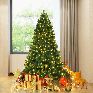 Arbre de Noël artificiel en PVC de 7 pieds avec lumières LED