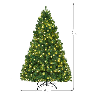 Arbre de Noël artificiel en PVC de 7 pieds avec lumières LED