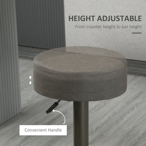 Set of 2 modern bar stools in faux leather, dark grey