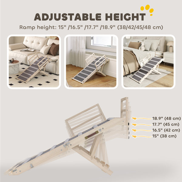 Rampe pliable pour animaux de compagnie avec 4 hauteurs réglables