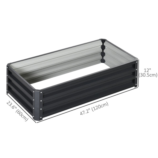 Lot de 2 jardinières surélevées galvanisées grises