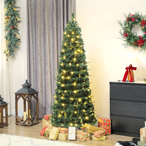 Sapin de Noël artificiel pliable de 6 pi avec support en métal, vert, pré-illuminé