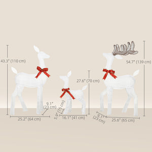 Lot de 3 rennes de Noël illuminés