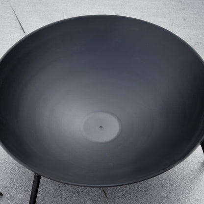 Outsunny Fire Pit with Poker, Patio Heater, Wood Stove for Outdoor Campfire, Black