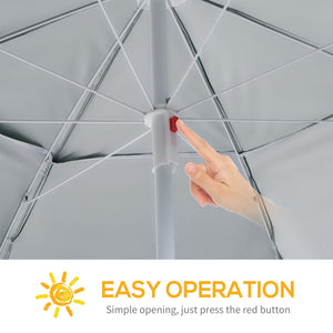 Parasol de plage de 7 pieds 2 en 1 avec sac de transport, vert