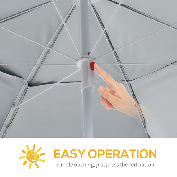 Parasol de plage de 7 pieds 2 en 1 avec sac de transport, vert