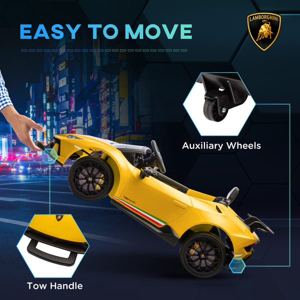 Licensed Lamborghini Huracan 12V with remote control, yellow