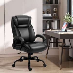 Faux leather armchair, black