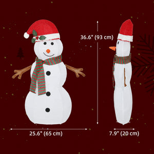 Bonhomme de neige d'extérieur avec lumières LED, piquets, attaches zippées