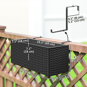 Lot de 2 pots de fleurs suspendus, noir