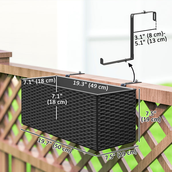 Lot de 2 pots de fleurs suspendus, noir