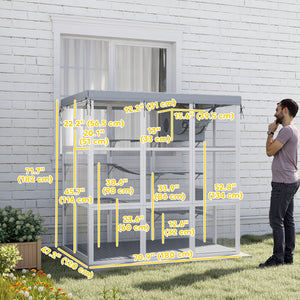 Cat enclosure with weatherproof cover