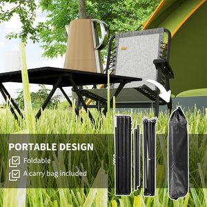 Table de camping pliante, noire