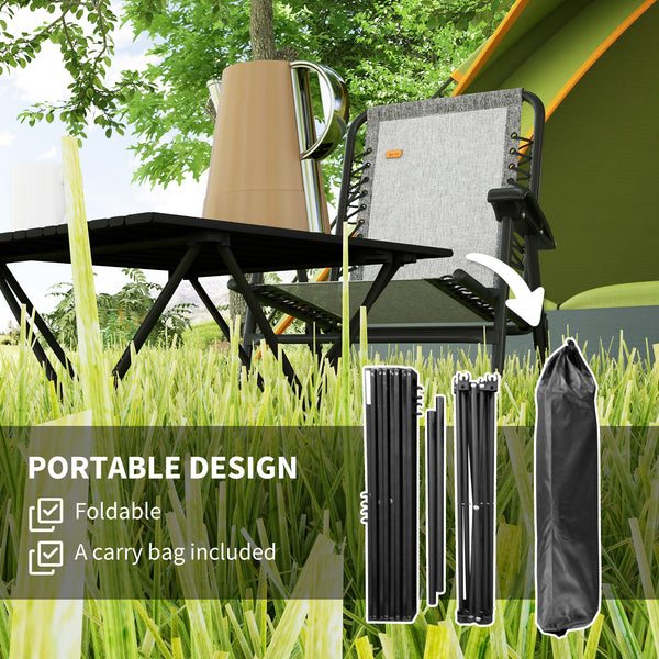 Table de camping pliante, noire
