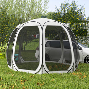 Tente moustiquaire pliable avec sac de transport et 2 portes, blanc crème