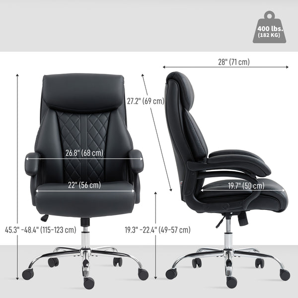 Office chair with spring padding, black