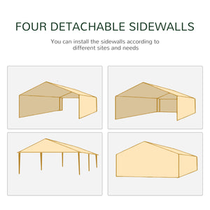 18.7' x 9.4' Party Tent, Portable Folding Wedding Tent, Garden Canopy Event Shelter, Outdoor Sunshade with 4 Removable Sidewalls, Coffee