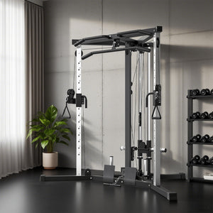 Appareil de musculation multifonctionnel avec barre de traction, station d'entraînement 15 positions