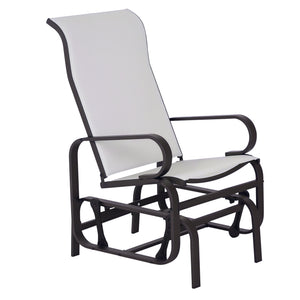 Outdoor Mesh Glider Swing Chair Patio Garden Rocking Gliding Seat Yard Porch Furniture, Brown Beige