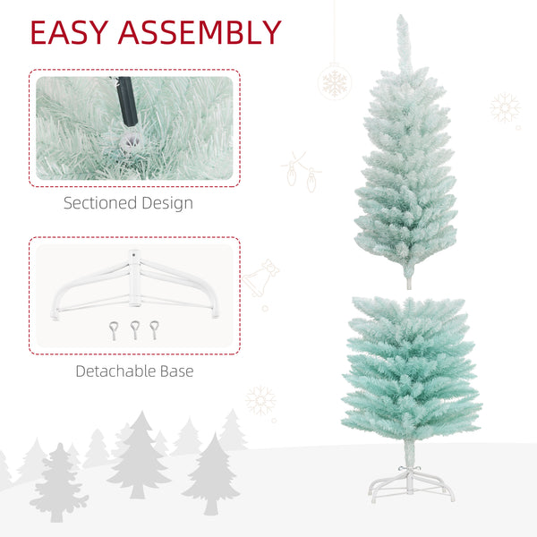 Sapin de Noël artificiel dégradé bleu de 5 pieds
