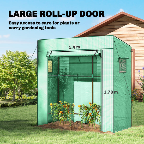 Green tomato greenhouse with reinforced PE cover