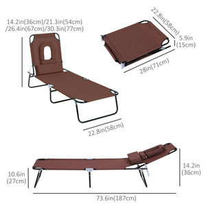 Lounge chair with face hole, brown