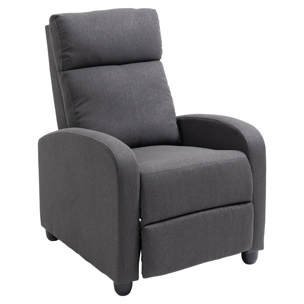 Fauteuil inclinable manuel en tissu respirant pour cinéma maison avec assise rembourrée, gris foncé