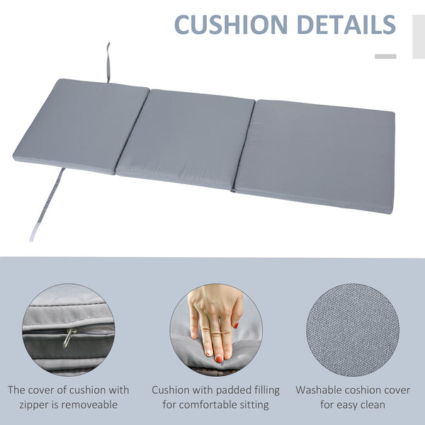 Chaise longue en résine tressée avec dossier réglable sur 5 positions, grise