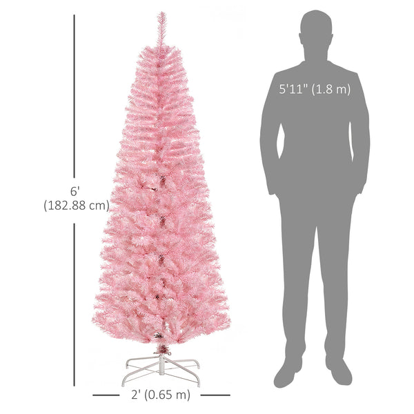 Sapin de Noël artificiel pop-up de 6 pieds rose