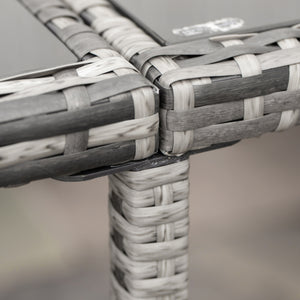 Ensemble de salle à manger d'extérieur 9 pièces en résine tressée, gris