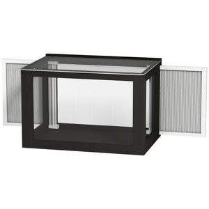 Enclos extérieur pour chat réglable avec toit étanche pour fenêtre, 61 x 47 x 41 cm, noir et blanc