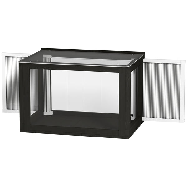 Enclos extérieur pour chat réglable avec toit étanche pour fenêtre, 61 x 47 x 41 cm, noir et blanc