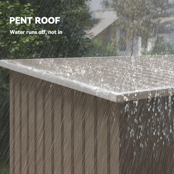 Metal garden shed with foundation kit, ventilation and doors, light grey