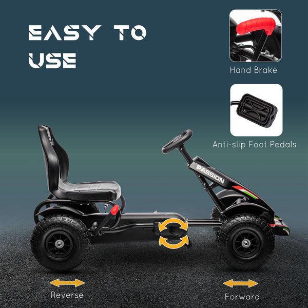 Children's pedal go-kart, black
