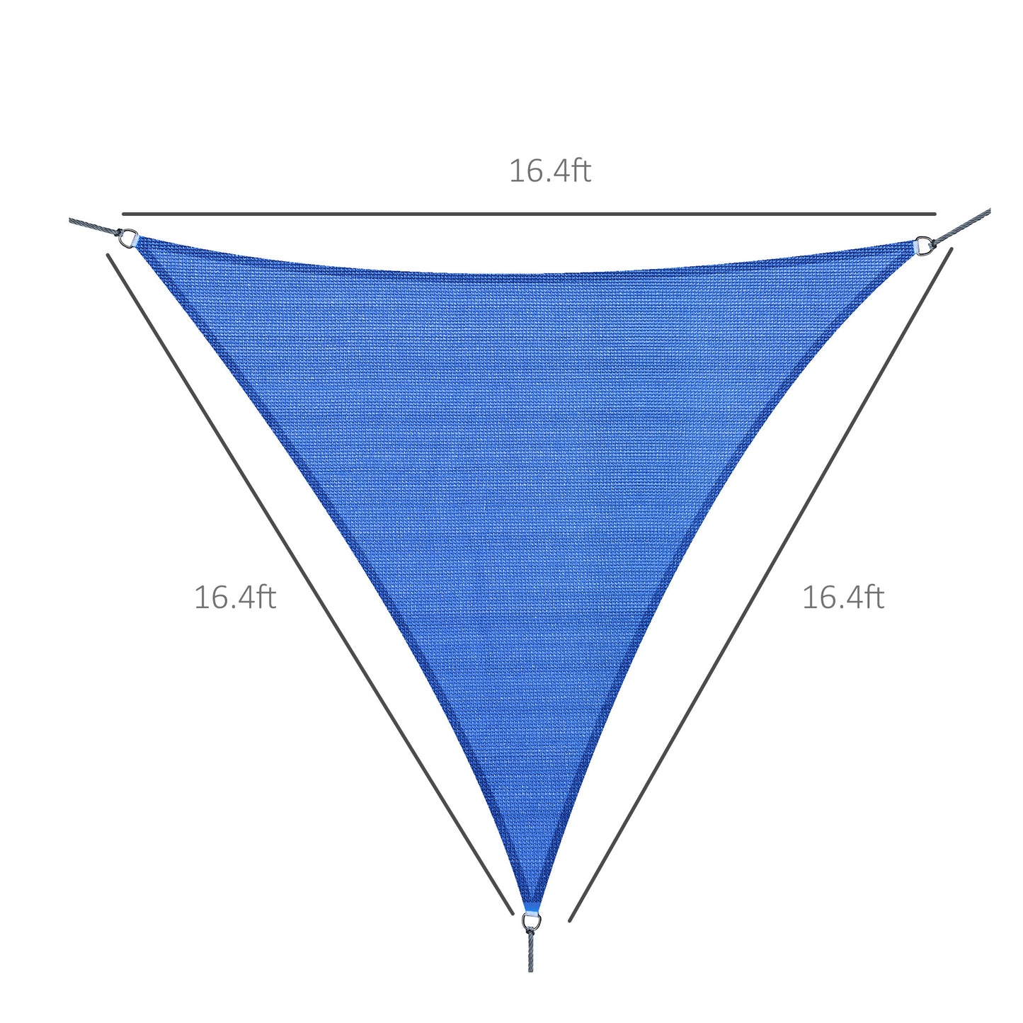 Voile d’ombrage triangulaire extérieur – 16,4’ (5 m) avec sac de transport, Bleu