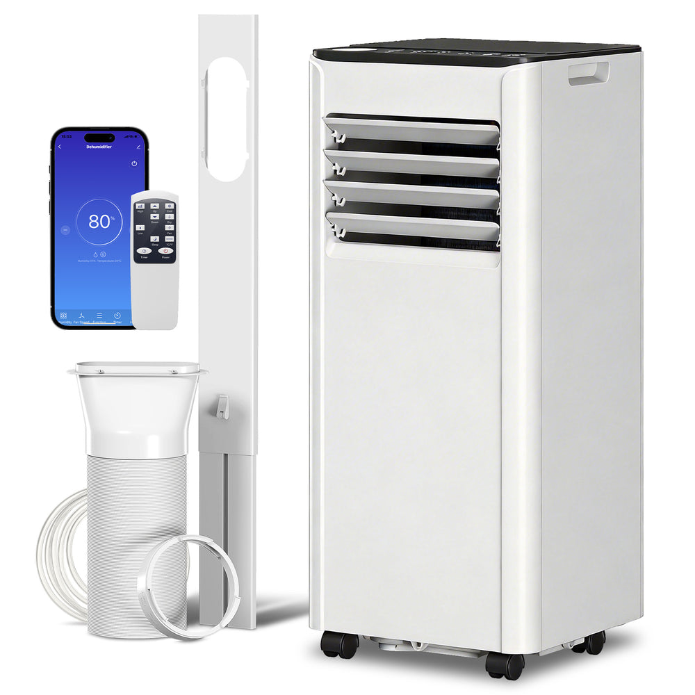 Climatiseur portable 8000 BTU avec déshumidificateur, ventilateur et télécommande vocale Wi-Fi, pour des pièces jusqu'à 344 pi²
