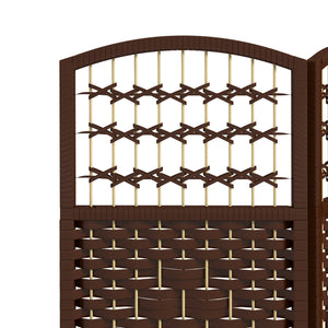 Cloison de séparation pliable à 3 panneaux en fibre ondulée, marron