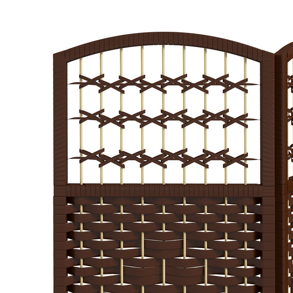 Cloison de séparation pliable à 3 panneaux en fibre ondulée, marron