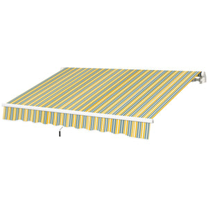 Auvent rétractable manuel de 9,8 x 6,6 pieds avec éclairage LED, jaune/gris