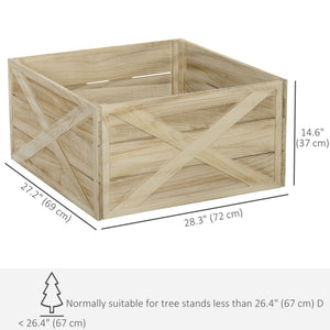 Cache-sommier pour sapin de Noël finition en bois vieilli clair