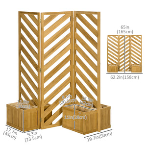 Garden screen with planters