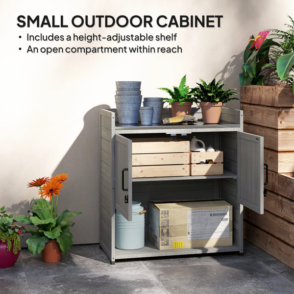 2-in-1 wooden garden shed with shelves