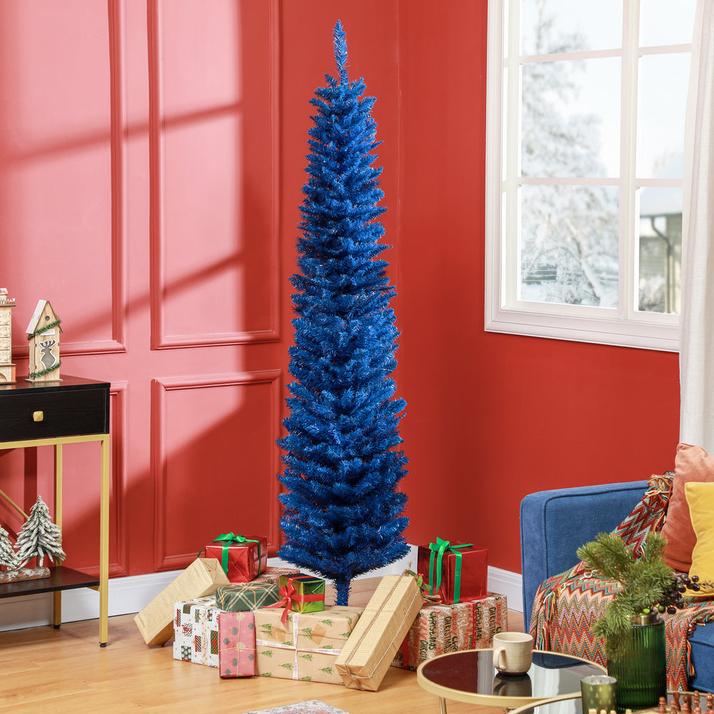 Sapin de Noël artificiel bleu foncé de 7 pieds