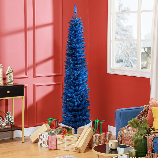 Sapin de Noël artificiel bleu foncé de 7 pieds