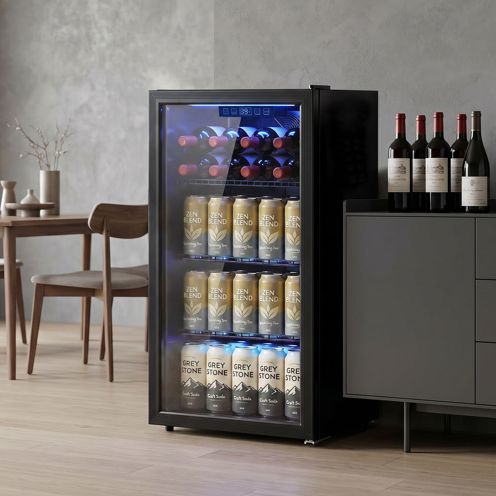 Réfrigérateur à boissons 90 L, 139 canettes, noir