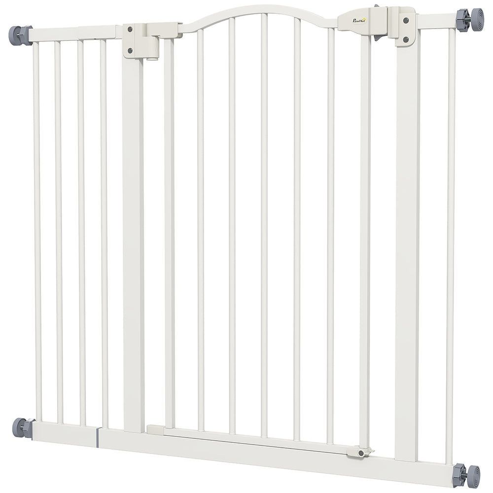 Barrière pour chien extra haute avec porte, blanche