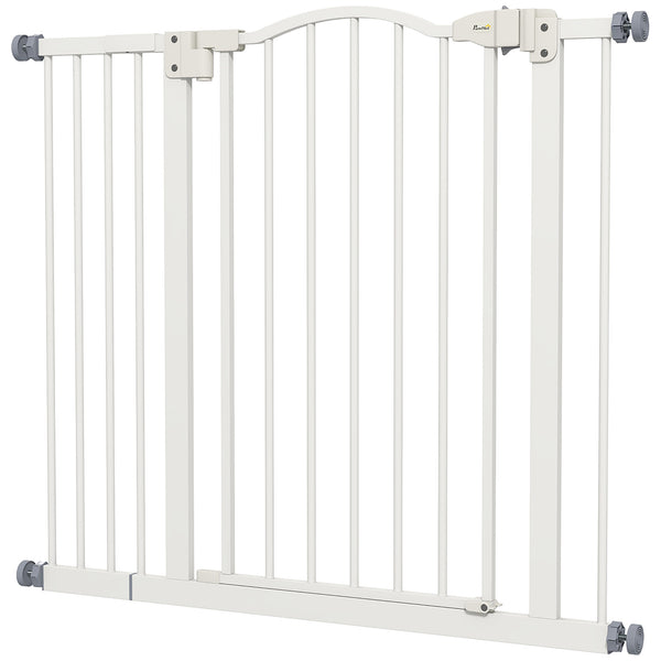 Barrière pour chien extra haute avec porte, blanche